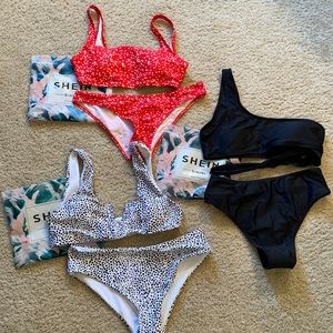 3 NWT padded Shein bikinis
